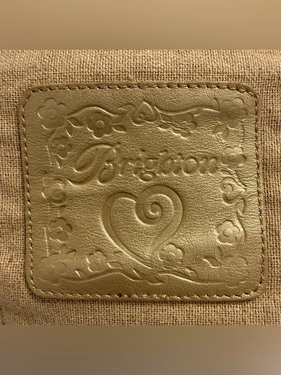 Brighton Lena Straw Tote Blue Leather Trim | Interlok Knot Charm Coastal Chic - Picture 10 of 10